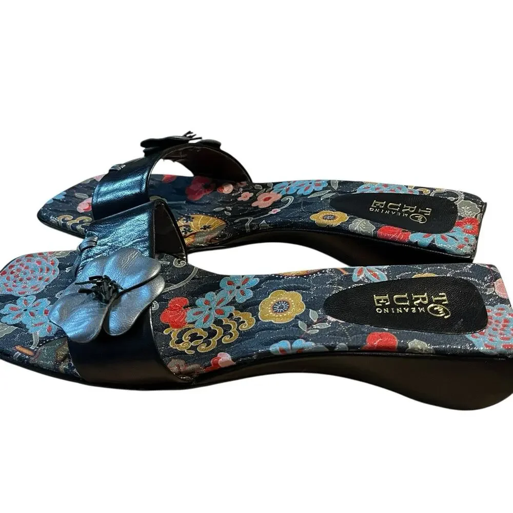 True Meaning Flip Flops Women Size 10 Floral New Black Gray Retro Chic Vibes